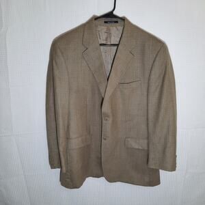 Norm Thompson 42L Tan Blazer Wool Feel Made in Canada Classic Fit Sport Coat